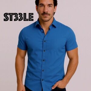 Steele Stretch Short Sleeve Shirt XL Gently worn 95% cotton / 5% elastane